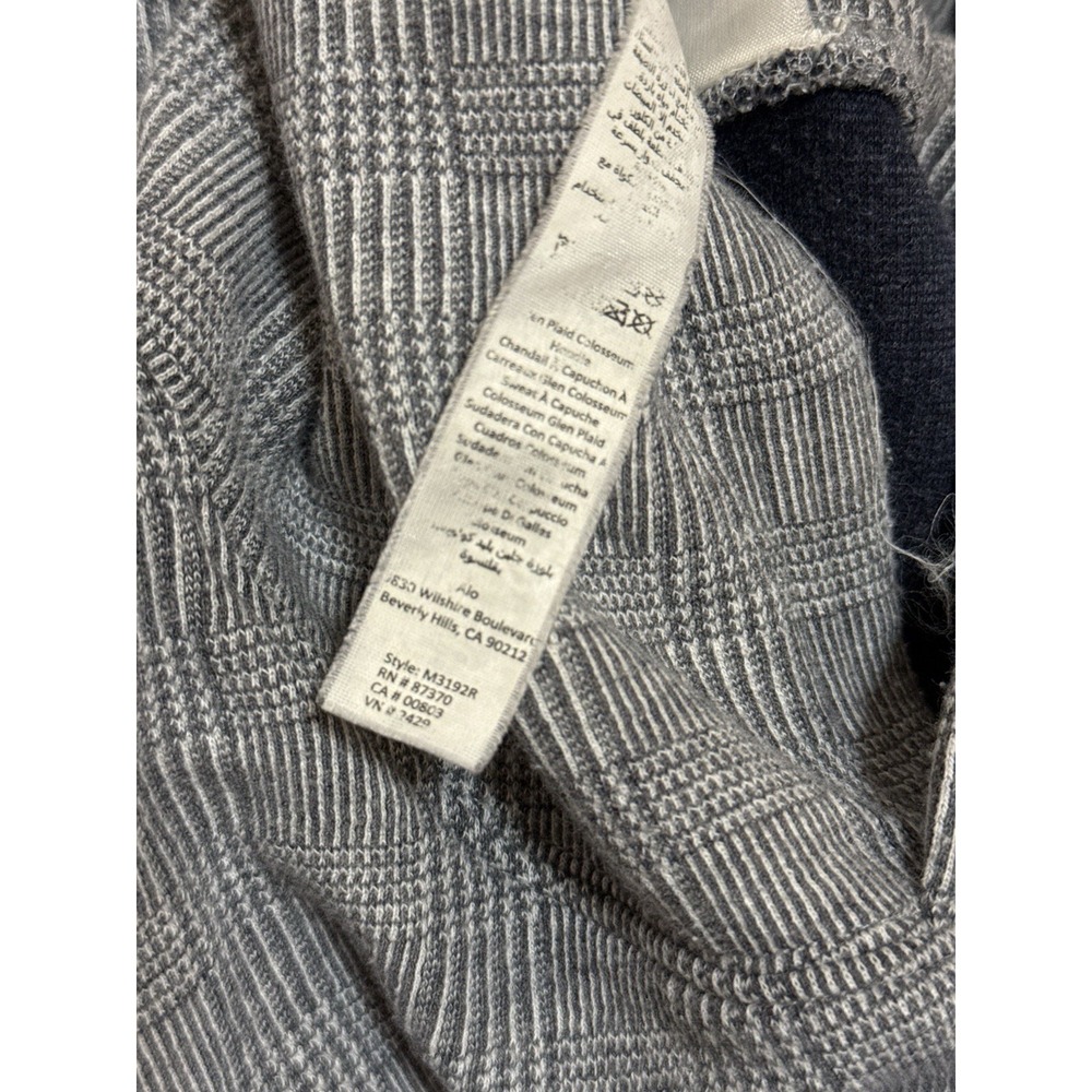 Alo Yoga Men's Glenplaid Colosseum Hoodie Gray Plaid Style M3192R - Picture 4 of 9